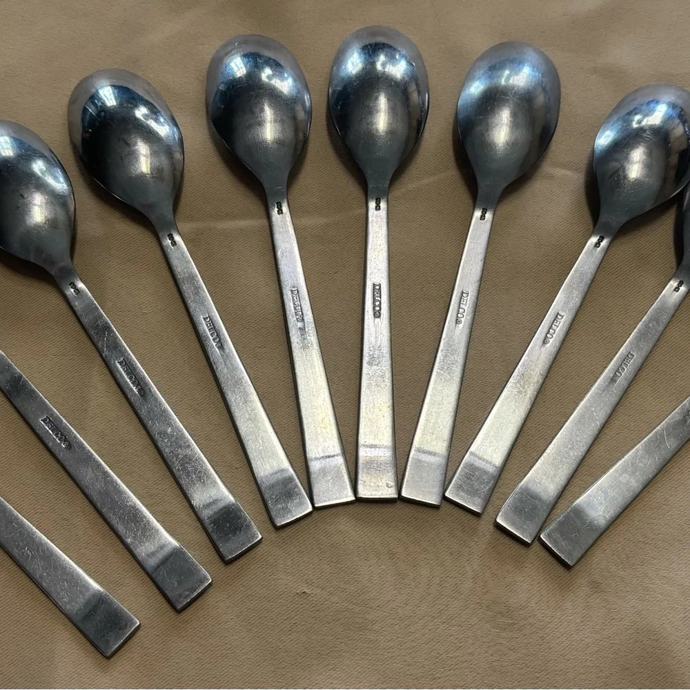 10‎ Delco Stainless Steel Dinner Dessert Spoons Everyday Dining Utensils
